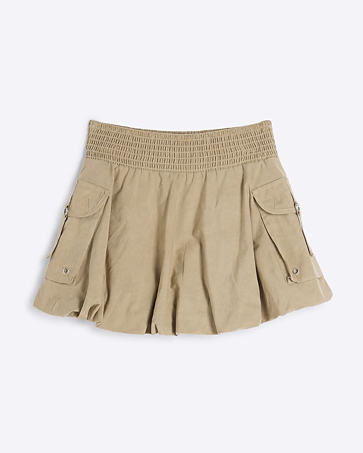 Girls Stone Bubble Hem Cargo Skirt