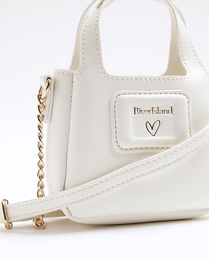 Girls Cream Mini Cross Body Tote Bag