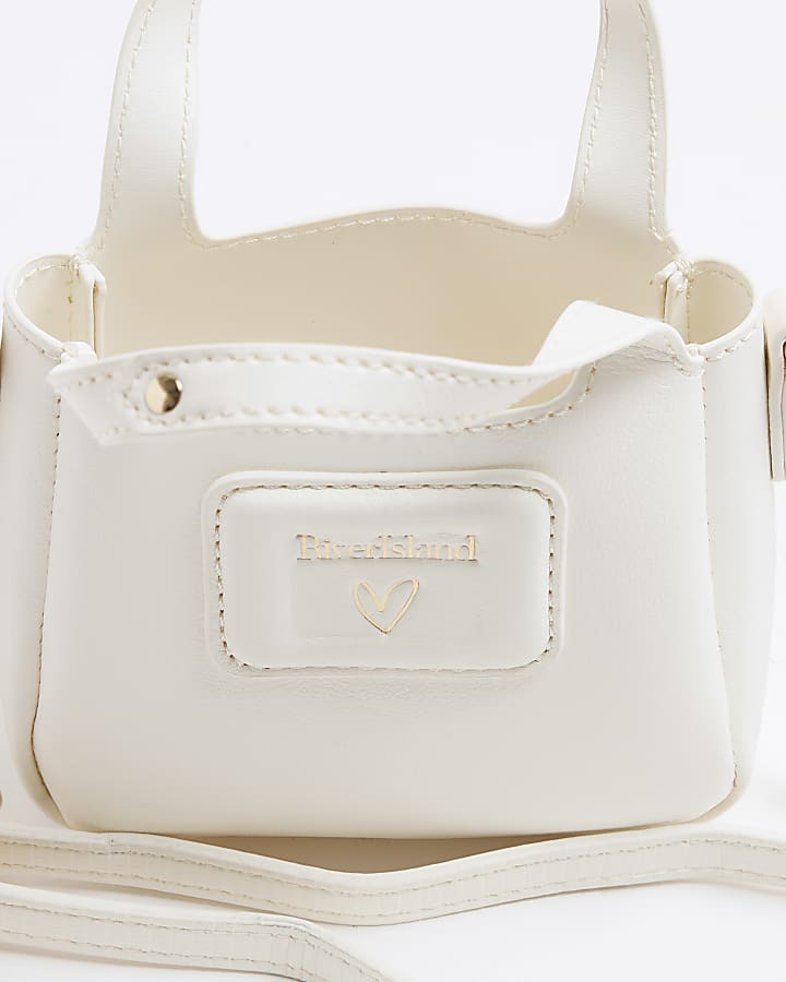 Girls Cream Mini Cross Body Tote Bag