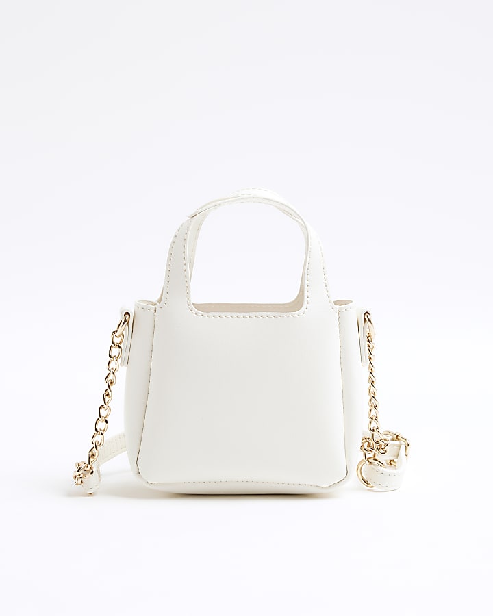 Girls Cream Mini Cross Body Tote Bag