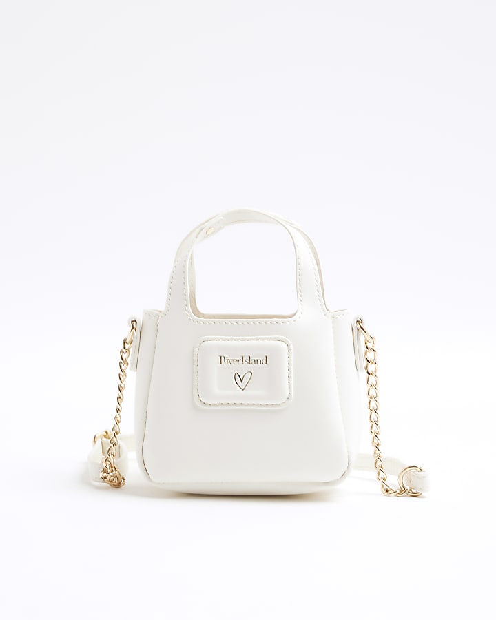 Girls Cream Mini Cross Body Tote Bag