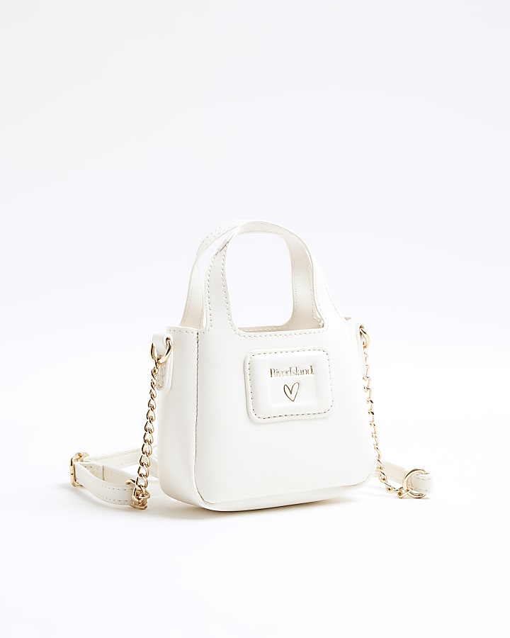 Girls Cream Mini Cross Body Tote Bag