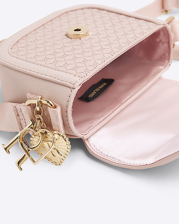 Girls Pink Embossed Cross Body Bag