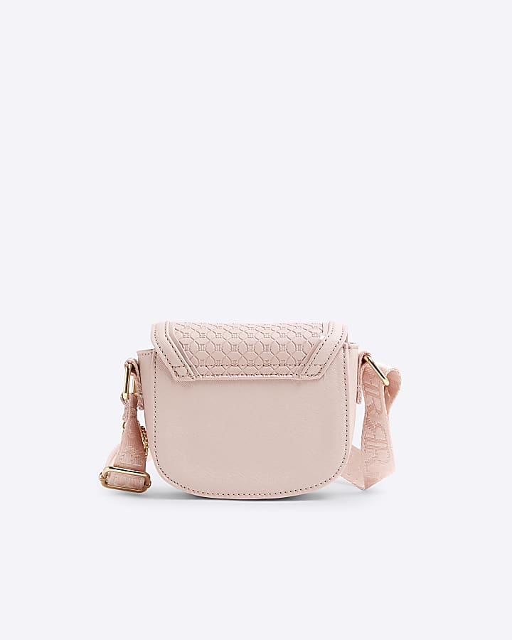 Girls Pink Embossed Cross Body Bag