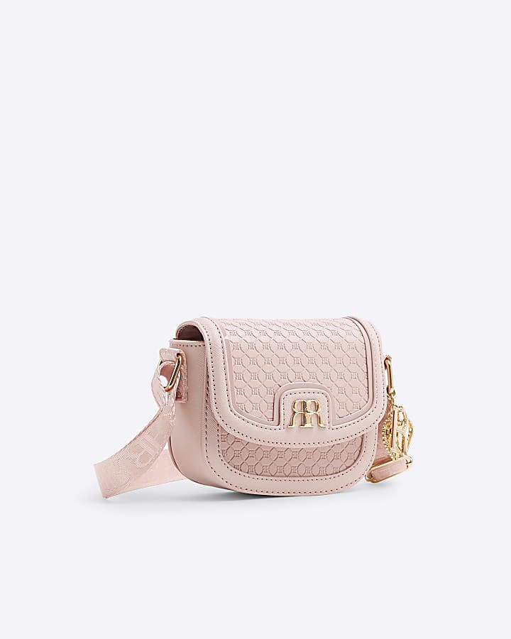 Girls Pink Embossed Cross Body Bag
