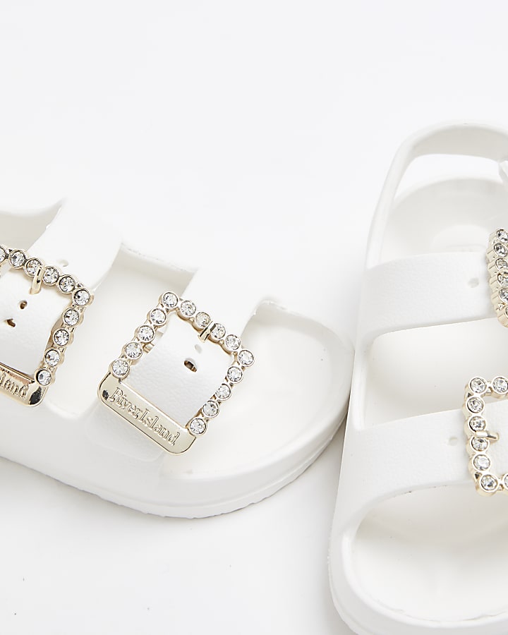 Mini Girls Pearl Double Buckle Sandals