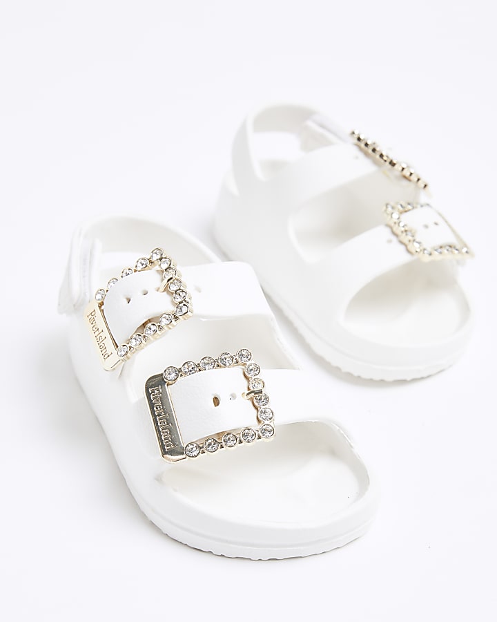 Mini Girls Pearl Double Buckle Sandals