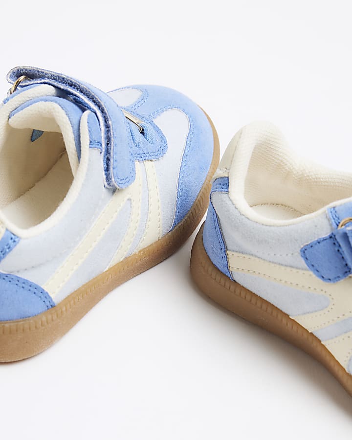 Mini Girls Blue Suedette Velcro Trainers