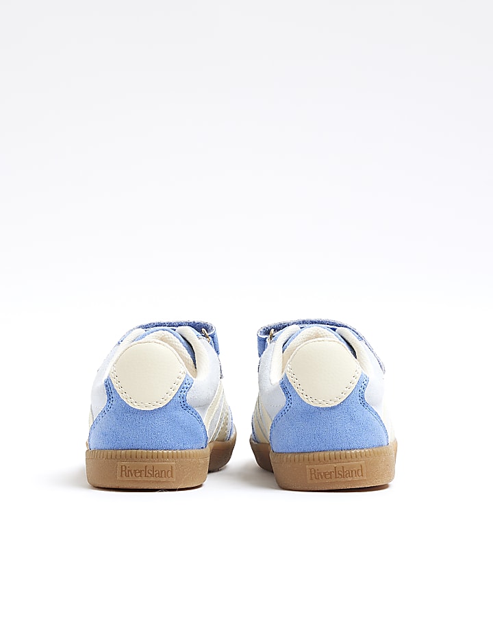 Mini Girls Blue Suedette Velcro Trainers