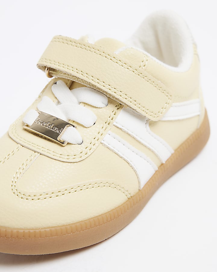 Mini Girls Yellow Suedette Velcro Trainers