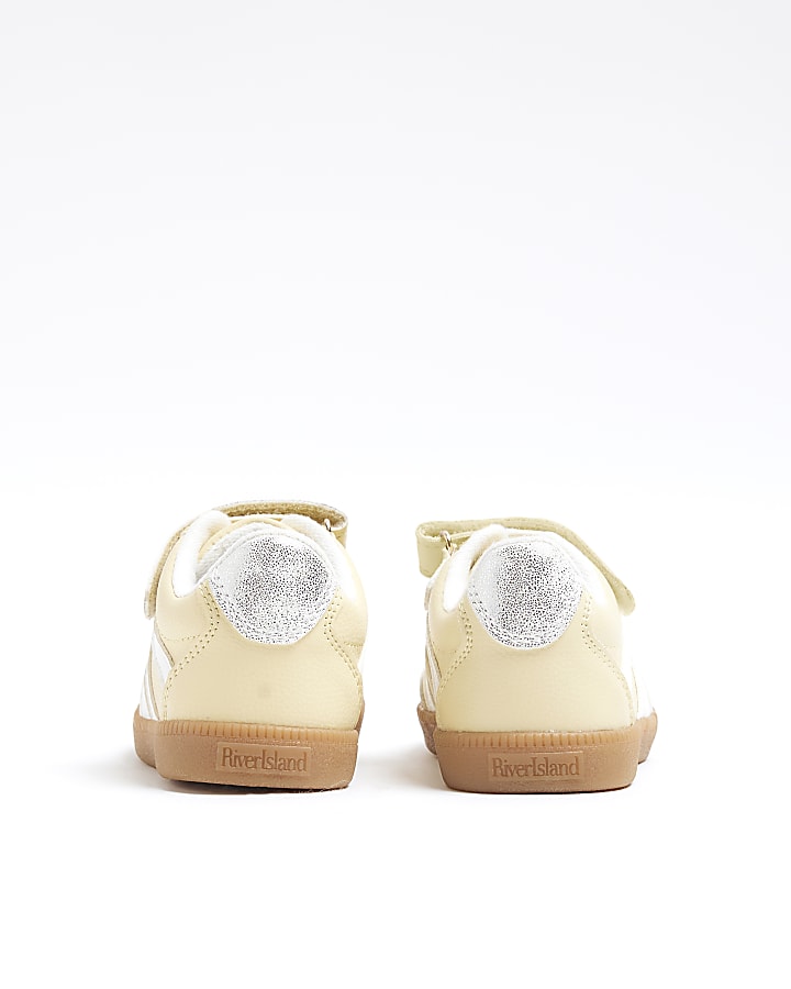 Mini Girls Yellow Suedette Velcro Trainers