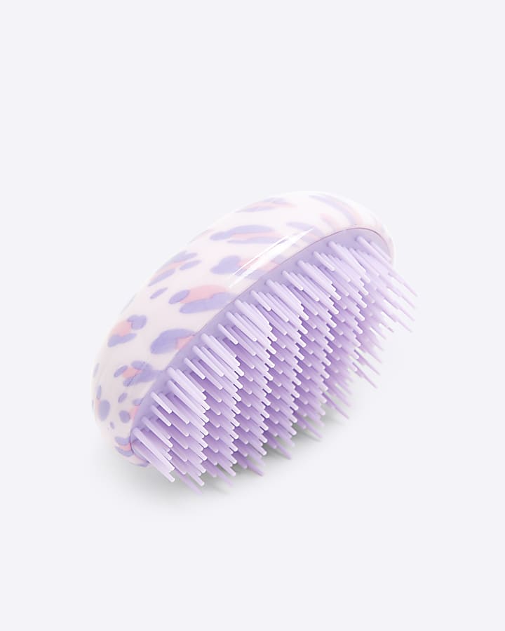 Purple Leopard Print Detangling Brush