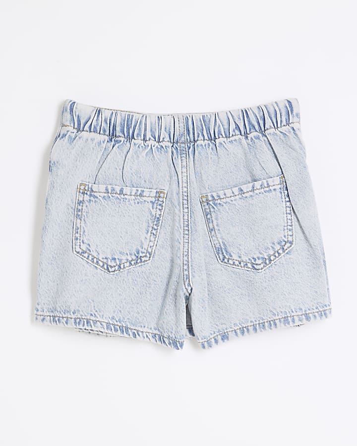 Girls Blue Denim Pleated Skort