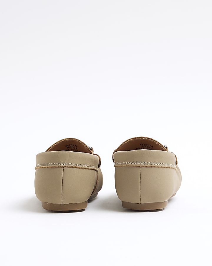 Mini Boys Beige Faux Leather Loafers