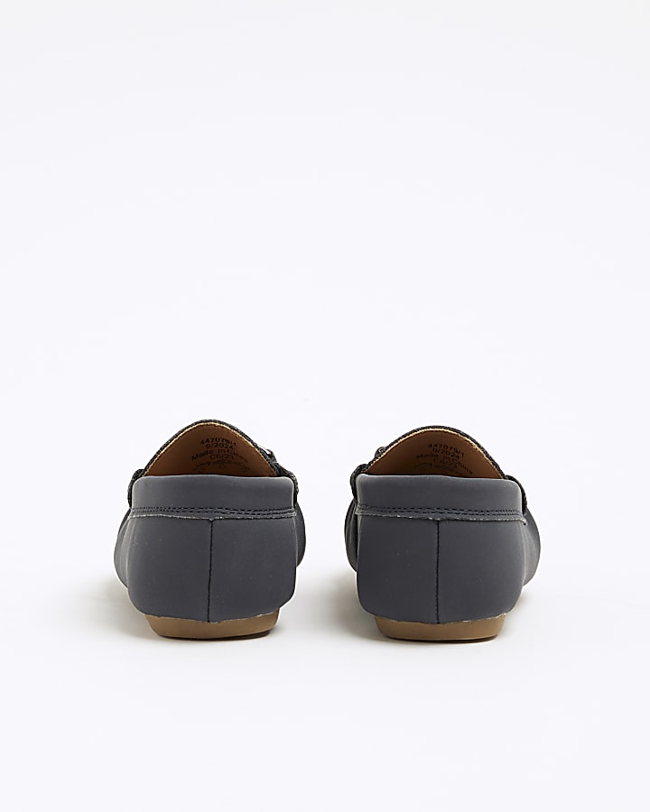 Mini Boys Navy Faux Leather Loafers