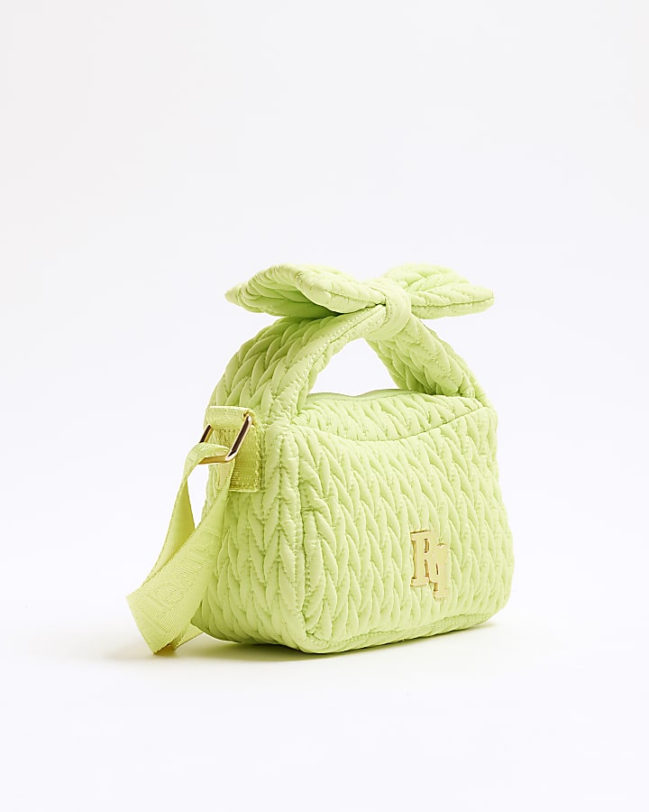 Girls Green Weave Nylon Grab Bag