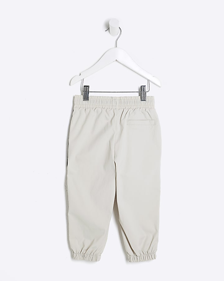 Mini Boys Grey Piped Joggers