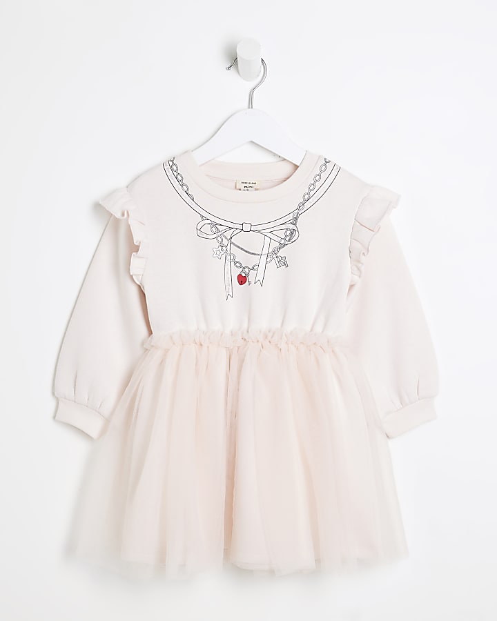 Mini Girls Pink Tutu Necklace Dress