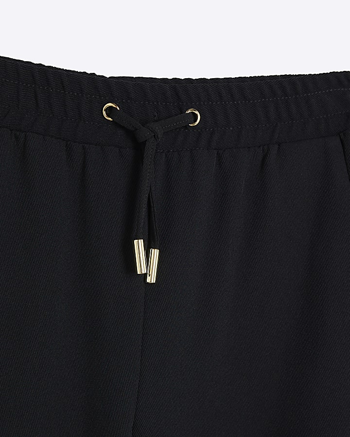 Girls Black Side Piping Trousers