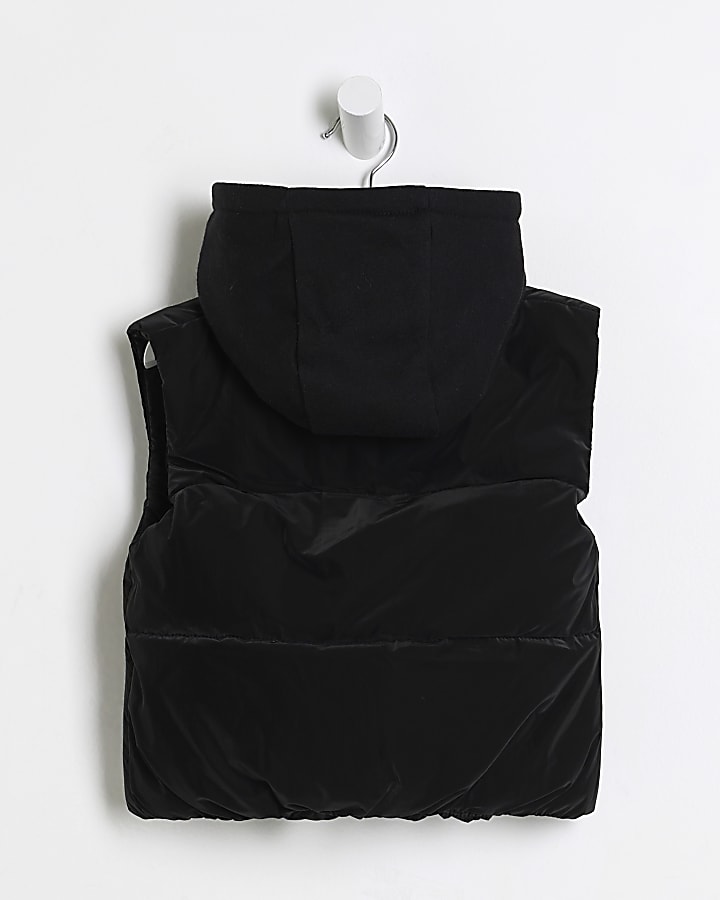 Mini Girls Black Nylon 2 In 1 Gilet