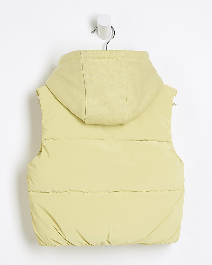 Mini Girls Yellow Nylon 2 In 1 Gilet