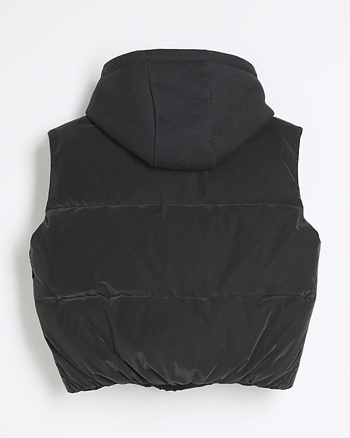 Girls Black Nylon 2 In 1 Gilet