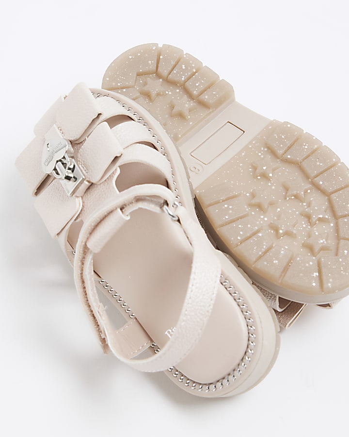 Mini Girls Pink Bow Sandals