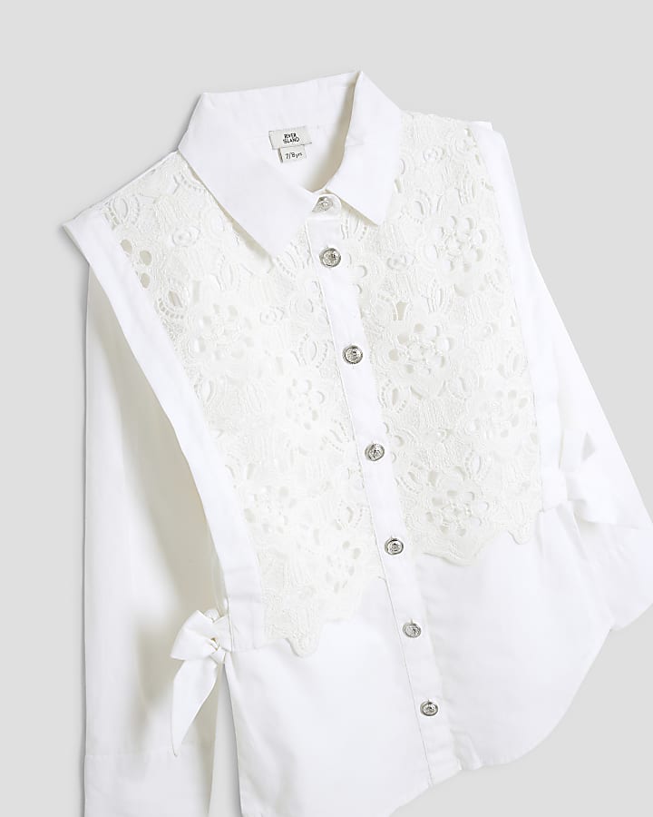 Girls White Lace Shirt