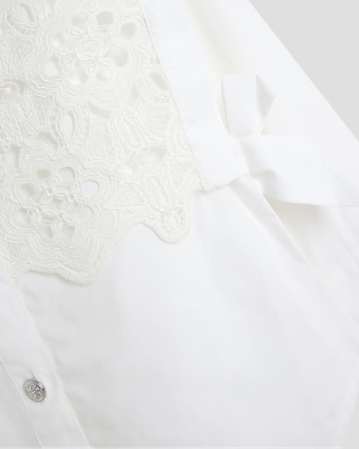 Girls White Lace Shirt