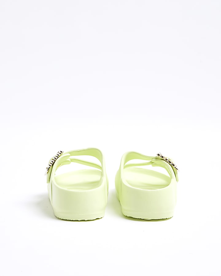 Girls Green Pearl Moulded Sandals