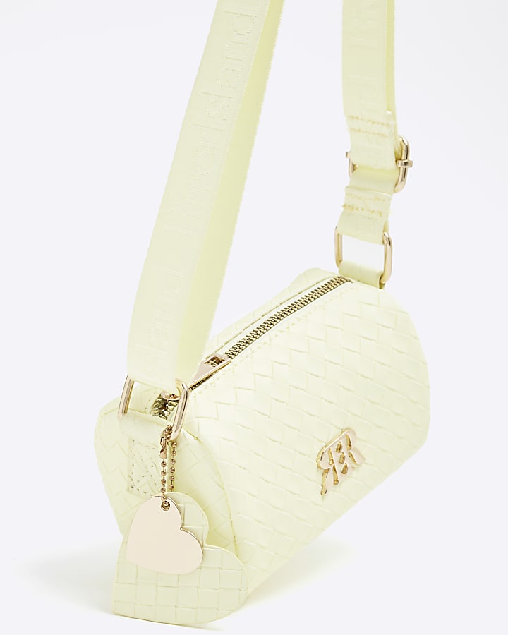 Girls Yellow Weave Cross Body Bag