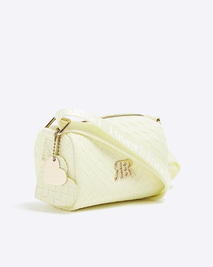 Girls Yellow Weave Cross Body Bag