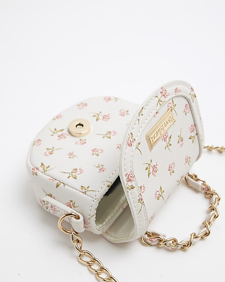 Girls Cream Floral Mini Cross Body Bag