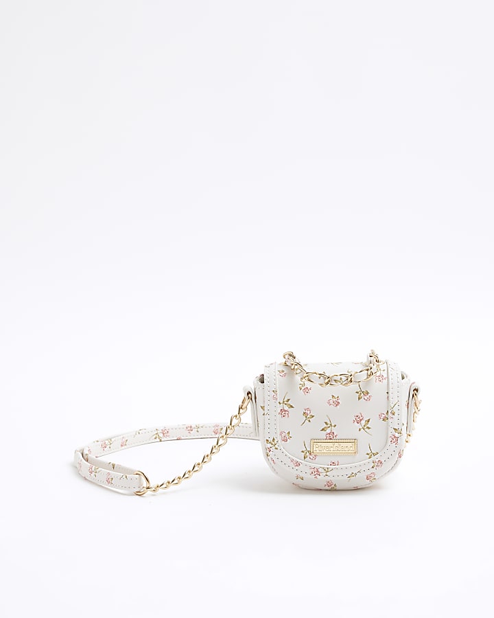 Girls Cream Floral Mini Cross Body Bag