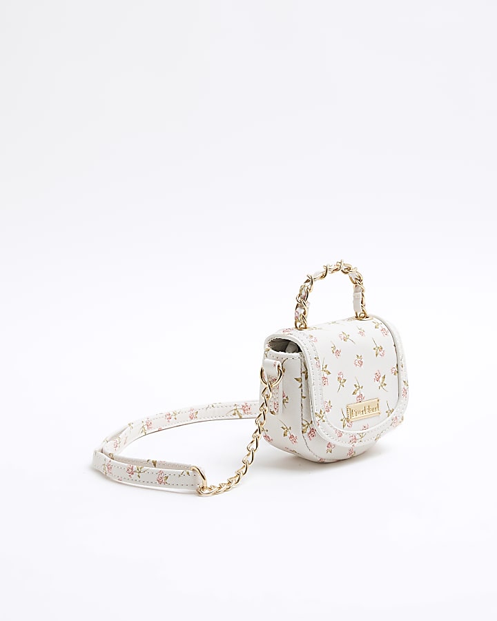 Girls Cream Floral Mini Cross Body Bag