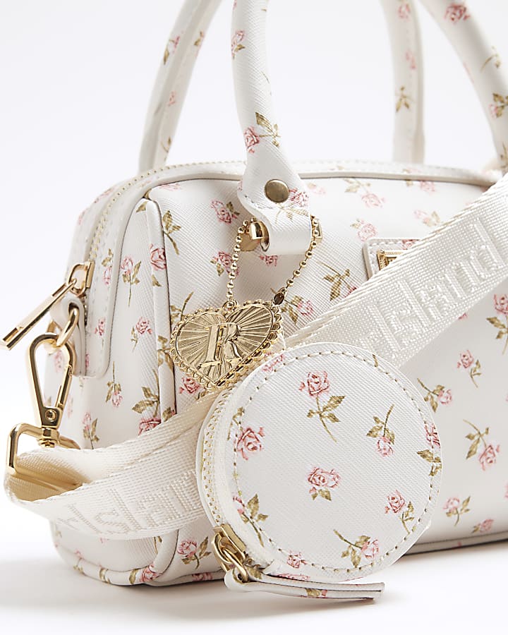 Girls Cream Ditsy Floral Cross Body Bag