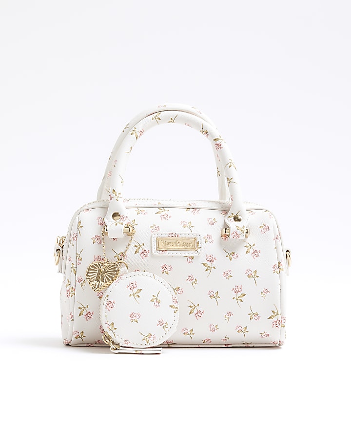 Girls Cream Ditsy Floral Cross Body Bag