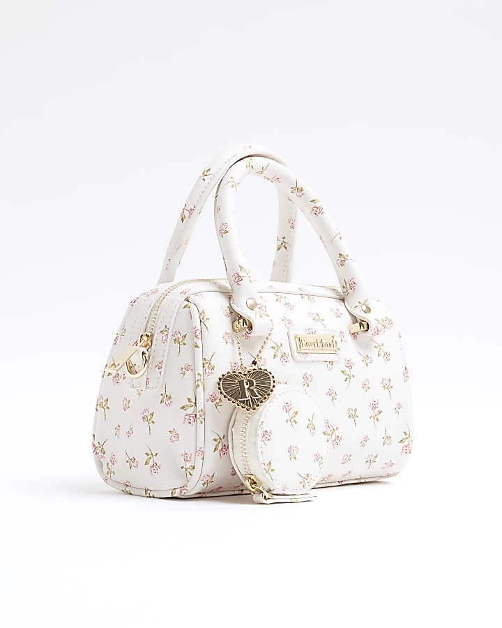 Girls Cream Ditsy Floral Cross Body Bag