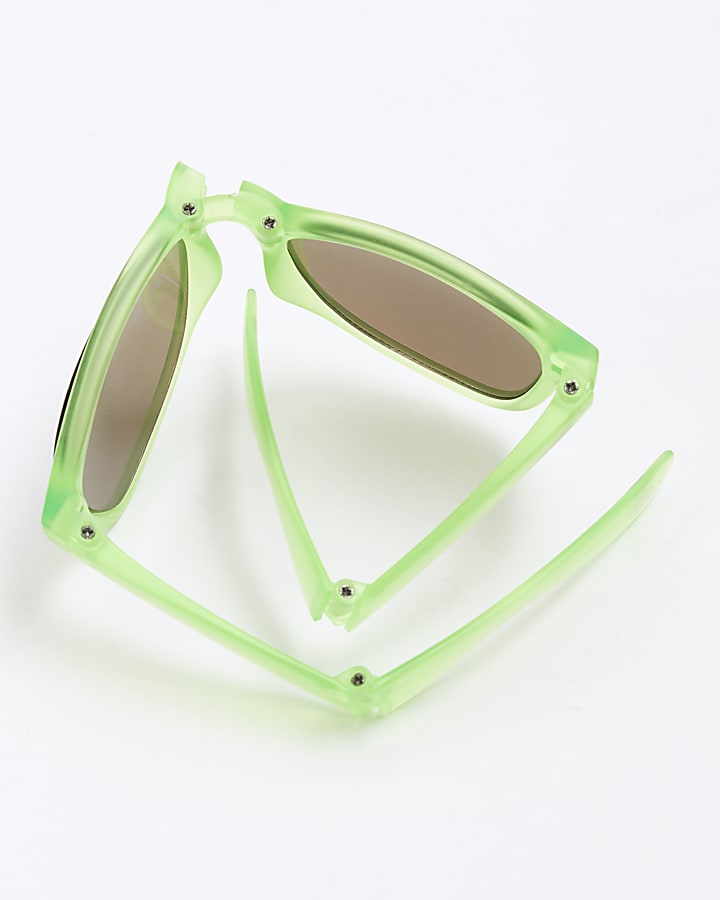 Mini Boys Green Foldable Wayfarer Sunglasses