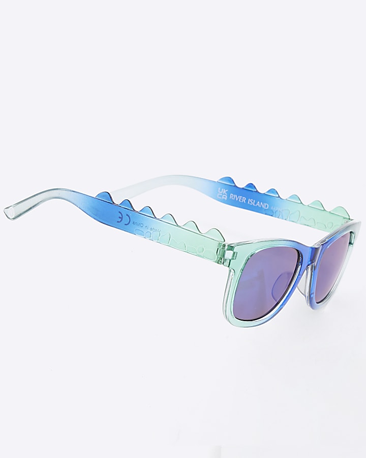 Mini Boys Blue Ombre Dinosaur Sunglasses