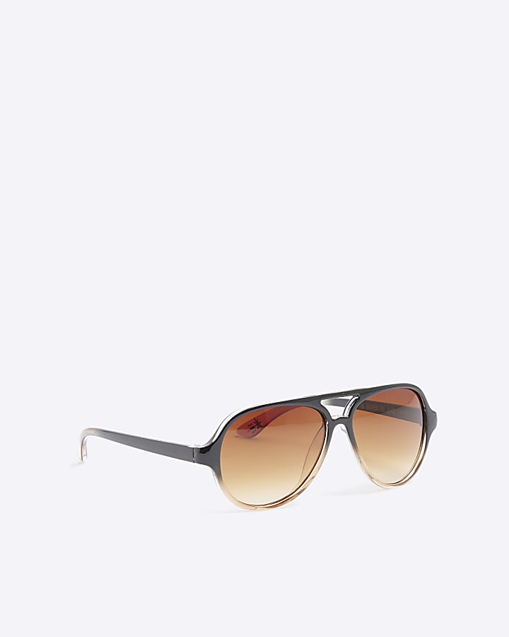 Mini Boys Black Ombre Aviator Sunglasses