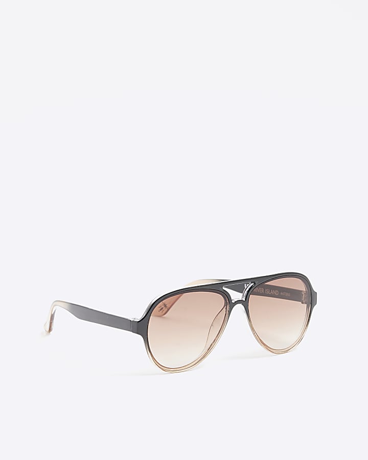 Boys Black Ombre Aviator Sunglasses