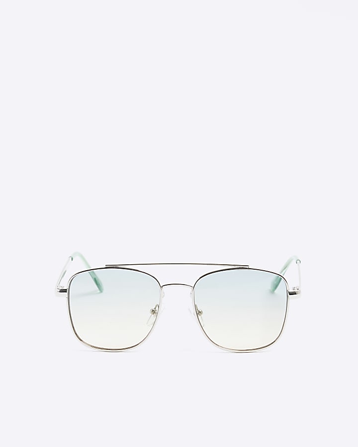 Boys Green Ombre Metal Navigator Sunglasses