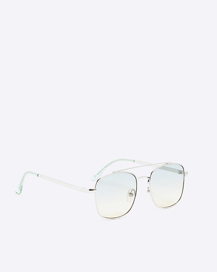 Boys Green Ombre Metal Navigator Sunglasses