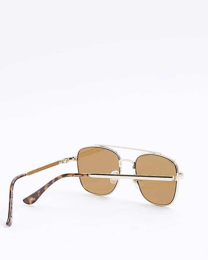 Boys Tortoise Metal Navigator Sunglasses