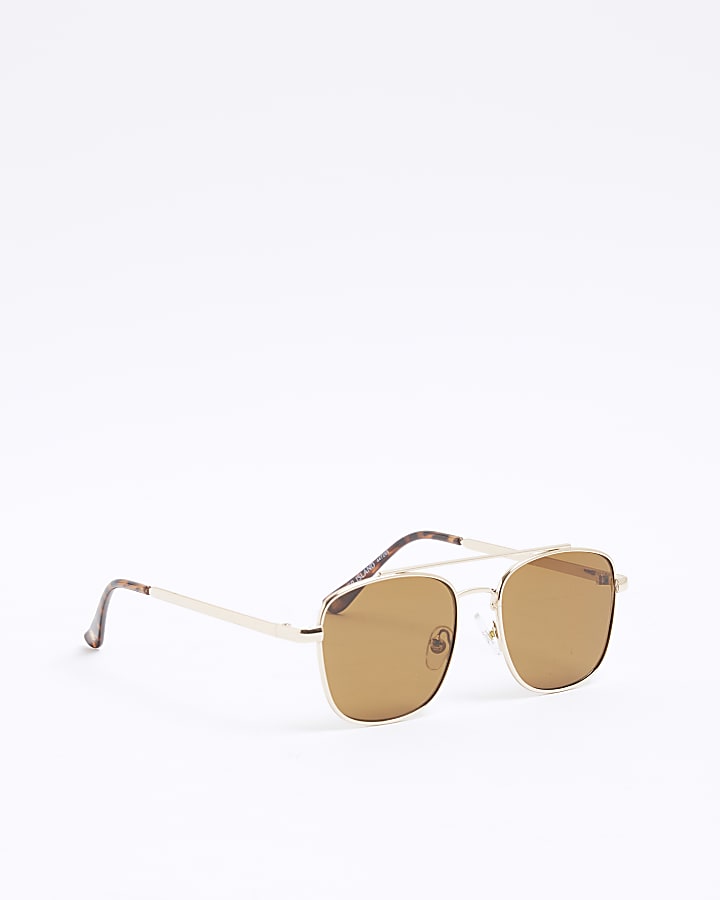 Boys Tortoise Metal Navigator Sunglasses