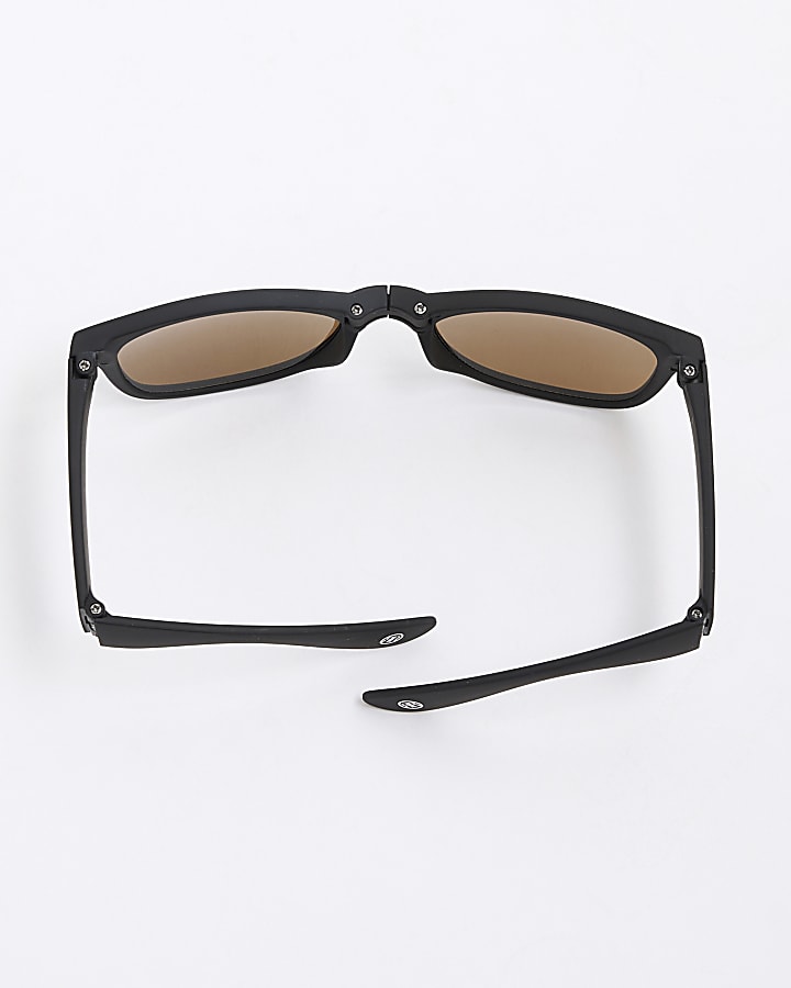 Boys Black Foldable Wayfarer Sunglasses