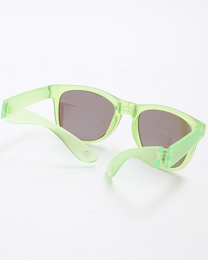 Boys Lime Foldable Wayfarer Sunglasses