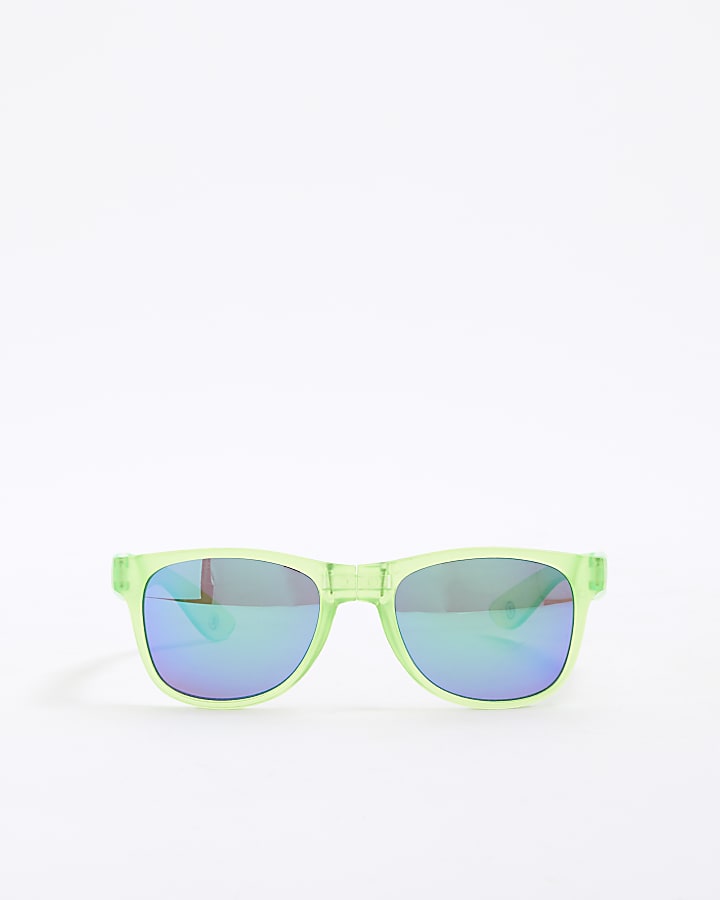 Boys Lime Foldable Wayfarer Sunglasses