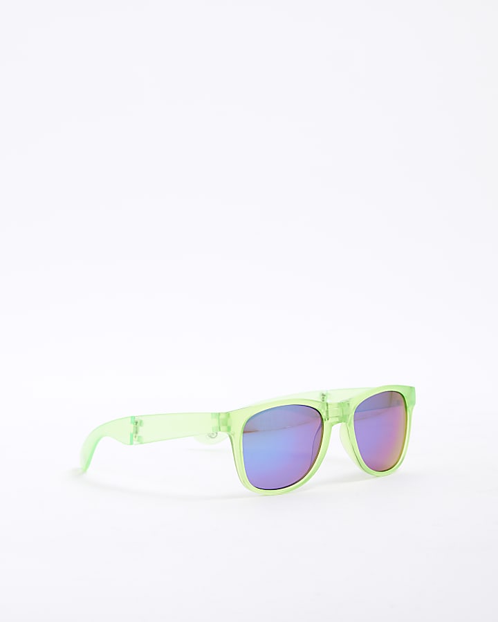 Boys Lime Foldable Wayfarer Sunglasses